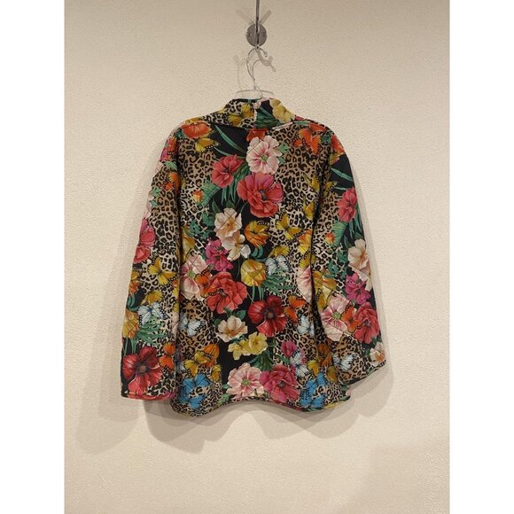 Johnny Was Sandra Jacket Womens Large Multicolor Quilted Floral Butterfly Boho - Picture 5 of 5